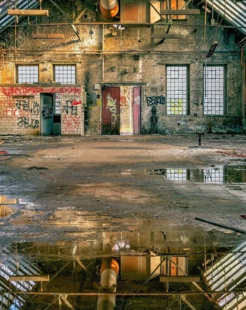 Image of the inside of a dilapidated building